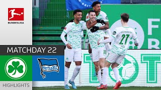 Greuther Fürth  Hertha Berlin 21  Highlights  Matchday 22 – Bundesliga 202122 [upl. by Naujed]