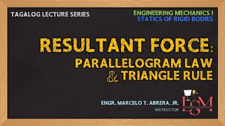 2 1 of 2 Resultant Force Parallelogram Law and Triangle Rule  Statics of Rigid Bodies [upl. by Sandye]