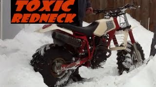 1985 Yamaha BigWheel 200 BW200 Winter Test Drive [upl. by Wehrle963]