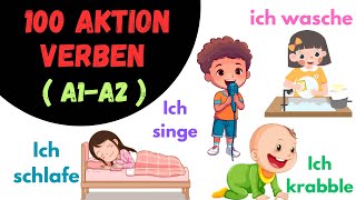 Deutsch Lernen100 deutscheVerben A1B1Deutschkurs Aktionsverben für Anfängergermanforbeginners [upl. by Tali62]