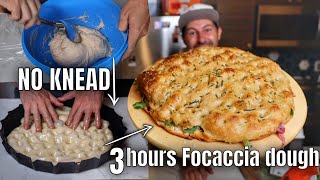 HOW TO MAKE FOCACCIA DOUGH⎮EASY amp NO KNEAD [upl. by Tennos]