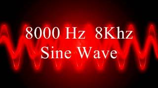 8000 Hz 8 Khz Sine wave  5 Min  Audio frequency [upl. by Lehmann]