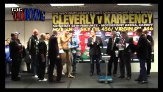 Nathan Cleverly Vs Tommy Karpency weigh in [upl. by Adnomal]