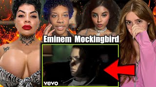 OUR FIRST TIME HEARING Eminem  Mockingbird Official Music Video REACTION [upl. by Sairahcaz536]