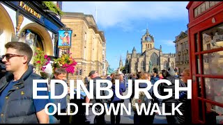 4K Edinburgh Scotland  Castle to High Street Walking tour [upl. by Onibag]