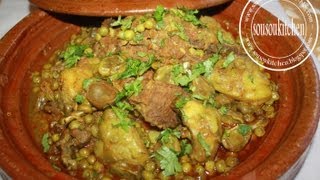 Tajine dagneau aux artichautsLamb Tajine with artichoke طاجين بالقوق [upl. by Nhabois]