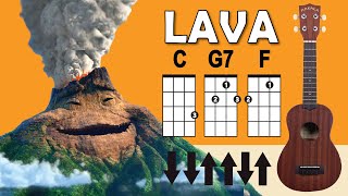 Lava  Ukulele Tutorial with Chords  Strumming Ukulele Play Along [upl. by Ydde]