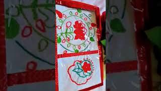 embroidery Handkerchief packaging  handkerchief packaging  simple handkerchief embroidery 🌺 [upl. by Thurlough]