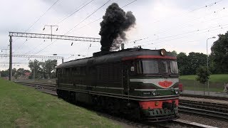 Запуск дизеля тепловоза ТЭП600391  TEP600391 engine start up [upl. by Veronike833]