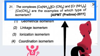 The complex CoNH36CrCN6 or CoCN6CrNH36 are the example of which types of Isomers [upl. by Lyrrad262]