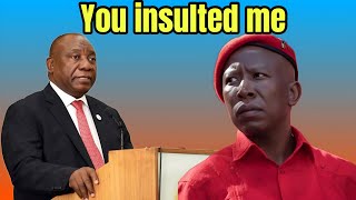 Cyril Ramaphosa to Julius Malema You insulted Me and my Father [upl. by Lydnek]