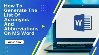 How To Generate A List of Abbreviations and Acronyms on Microsoft Word [upl. by Balf]