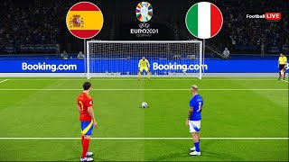 Spain vs Italy  Penalty Shootout  UEFA Euro 2024  Morata vs Scamacca  eFootball PES Gameplay [upl. by Shugart456]