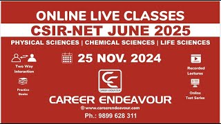 CSIR NET Online Classes June 2025 csirnet careerendeavour csirnetonlinecoaching [upl. by Trescott]