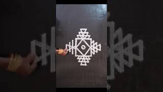 Super Rangoli Kolam  Easy Dots Rangoli  New Design Kolam [upl. by Tuttle]