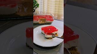 Strawberry Jelly Cake Recipe  Jello Mousse Cake  No Bake Jelly Dessert  Eras Kitchen shorts [upl. by Yelkcub907]