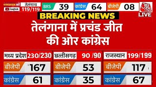 Telangana Election Result LIVE Updates बड़ी जीत की तरफ कांग्रेस  Aaj Tak LIVE [upl. by Adnirim]