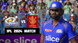 Mumbai Indians vs RCB  AI on full beast mode Cricket 24 [upl. by Auqinaj]