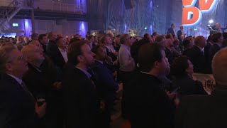 Centreright VVD party reacts to Dutch exit poll result  AFP [upl. by Pytlik]