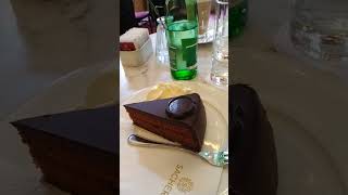 Famous Original SacherTorte in Cafe Sacher in Vienna [upl. by Rebmit]