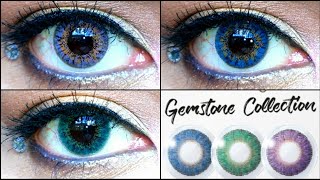 Air Optix Gemstone Collection Contact Lens Review  Turquoise True Sapphire amp Amethyst [upl. by Roma462]