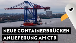 Neue Containerbrücken für die HHLA 🚢 Anlieferung am Containerterminal Burchardkai [upl. by Gargan461]