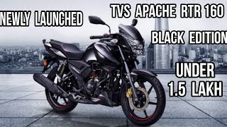 2024 Tvs Apache RTR 160 Full details review Black edition all price mileage features [upl. by Brodsky]