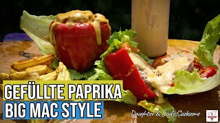 Gefüllte Paprika im Big Mac Style aus dem Dutch Oven  Rezept Daughter amp Dads Sizzlezone [upl. by Dasya42]