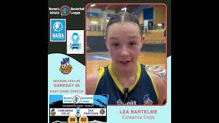 202425 WABA R6 postgame Quote Cinkarna CeljePartizan 1953 9960 2011  Lea Bartelme [upl. by Hoopen]