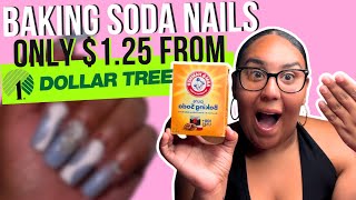 125 BAKING SODA NAILS HACK FROM DOLLAR TREE [upl. by Zitella]