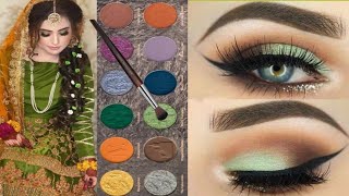 Pista color eyes makeup tutorial for beginners  parrot color eyes makeup  eyes makeup [upl. by Ogdan]