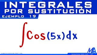 Integral de Coseno  Integrales por Sustitución  Cambio de variable  Ejemplo 19 [upl. by Rannug337]