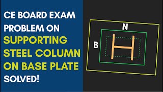 SOLVED CE BOARD EXAM PROBLEM ON FOOTING SUPPORTING STEEL COLUMN ON BASE PLATE [upl. by Schulein]