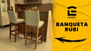 Banqueta Rubi para bancadas — em tecido linho [upl. by Lanoil]