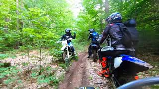 2020 Husqvarna TX300i vs 2020 Yamaha Yz250x 2 Strokes Single track woods ripping OFTR [upl. by Elyk]