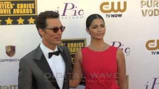 Matthew McConaughey amp Camila Alves at the 19th Annual Critics Choice Movie Awards [upl. by Nerha330]