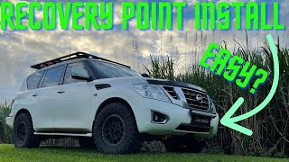 Road safe Recovery points installation Nissan Patrol Y62  caravan park install  4wd 4x4 [upl. by Enilemme]