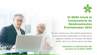 Convocatoria de Nombramientos Provisionales SENA 2023 [upl. by Atekan]