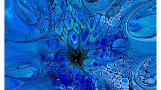 1498 Awesome Modified Bloom Technique Peacock Cells Fluid Art Paint Pouring [upl. by Paula894]