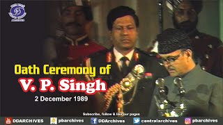 1989  V P Singhs Oath Taking Ceremony As Prime Minister [upl. by Drageruaeb509]