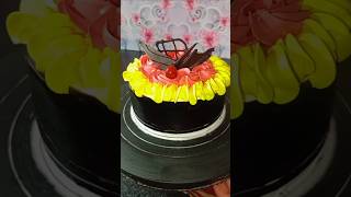 Cake decoration happy birthday cake chocolate cake design shortsfeedshortsviralvideo [upl. by Walford]