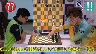 EASY WIN Anish Giri vs Magnus Carlsen  Global Chess League 2024  R5 [upl. by Ainaznat]