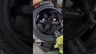 Installing a tire 🛞 fyp foryou viral shortvideo shorts tires reels trending youtubeshort [upl. by Aihtibat]