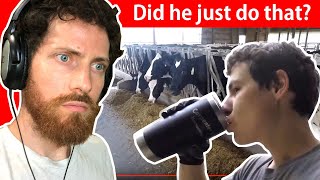 Vegan Reacts to Day in the Life of a Dairyman [upl. by Aretse97]