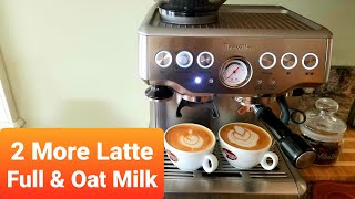 Todays Latte using Breville Barista Express Oat Milk and Full Milk [upl. by Inail]