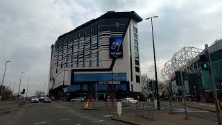 Manchester EnglandUnited Kingdom passing by the stadiums of Manchester United and Manchester City [upl. by Dorin]