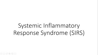 Systemic Inflammatory Response Syndrome SIRS  General Surgery [upl. by Janie]