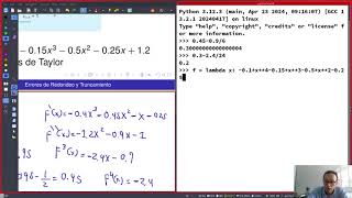 Análisis Numérico Clase 11 1 Error de truncamiento ejemplo derivada [upl. by Tisha]