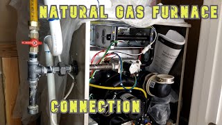 CONNECTING NATURAL GAS PIPE TO NEW FURNACE [upl. by Atiekram144]