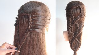 very easy hairstyle for long hair girls  hairstyle for college [upl. by Graf]